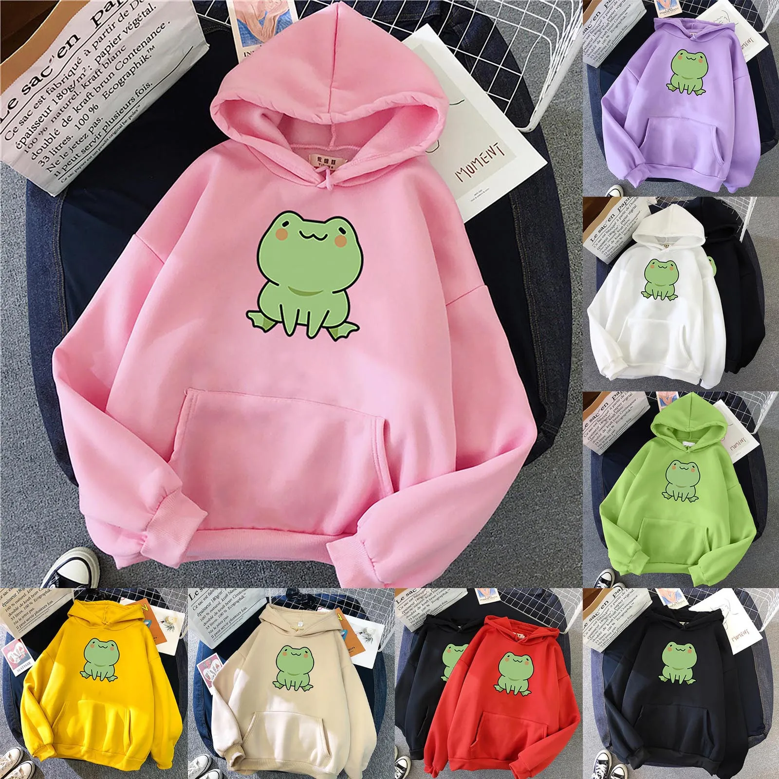 Women Sweetshirts Fashion Hoodie Hooded Sweatshirt Long Sleeve Cute Animal Printed Loosen Blouse Tops Blusas Худи Y2k Ropa Mujer