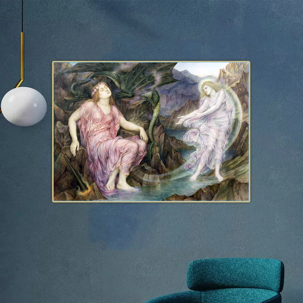 

Evelyn De Morgan "The Passing Of The Soul At Death" Canvas Oil Painting Aesthetics Picture Wall Artwork Decor Home Decoration