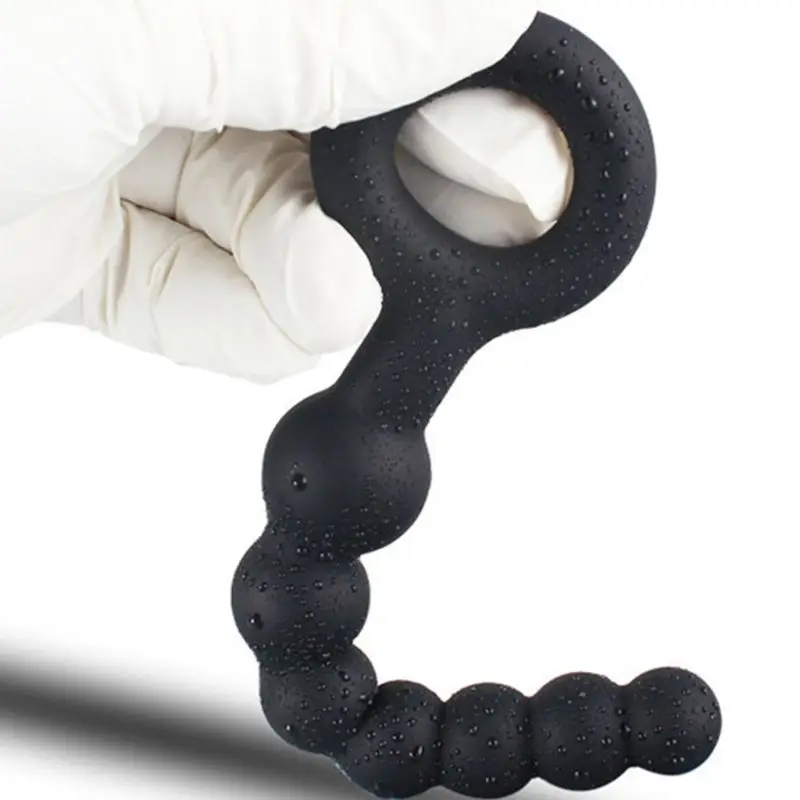 Бусины Анальная пробка Силиконовая Водонепроницаемая Женская Ручная стимуляция