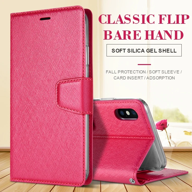 Мягкий кожаный чехол для iPhone XR XS MAX 8 Plus 7Plus 8 7 6Plus 6S 6 flip wallet TPU case