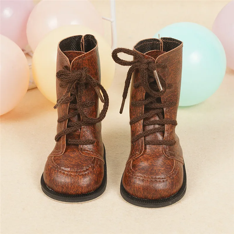 

PU Drak Brown Boots 18" Doll Shoes And Accessories Dress Up Inch Shoes Doll B7Q3