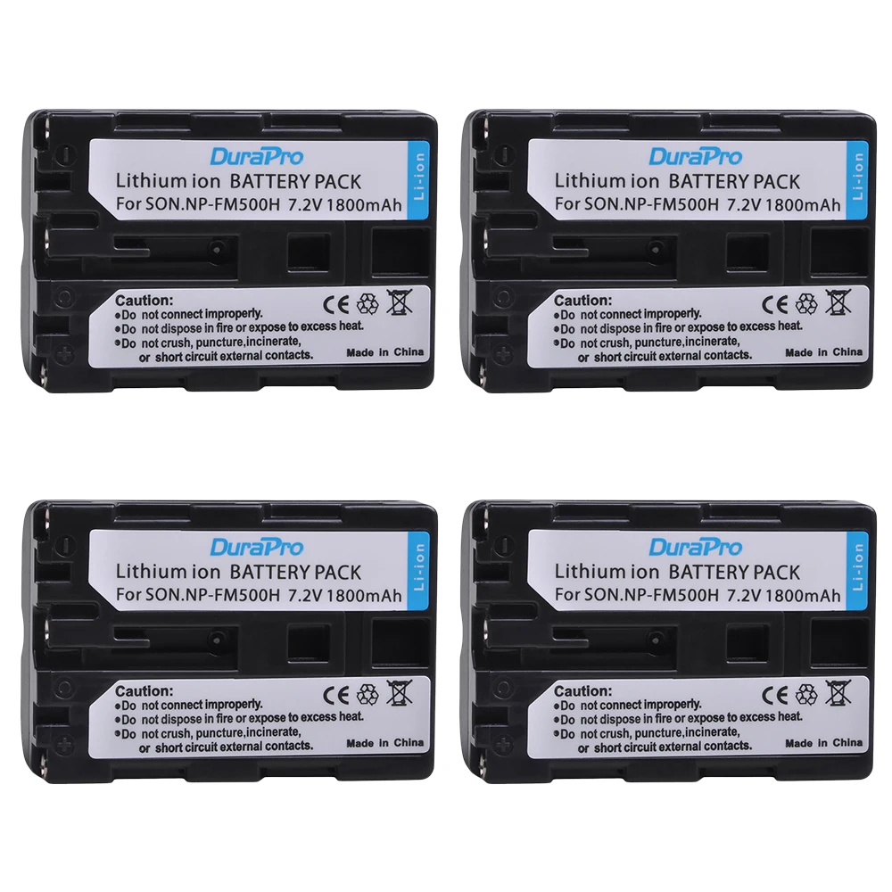 4 Battery DuraPro 3 шт. 1800 мА/ч, NP-FM500H NP FM500H Перезаряжаемые Камера Батарея для sony A57 A65 A77 A99 A350 A550 A580 A900 - Цвет: 4 Battery