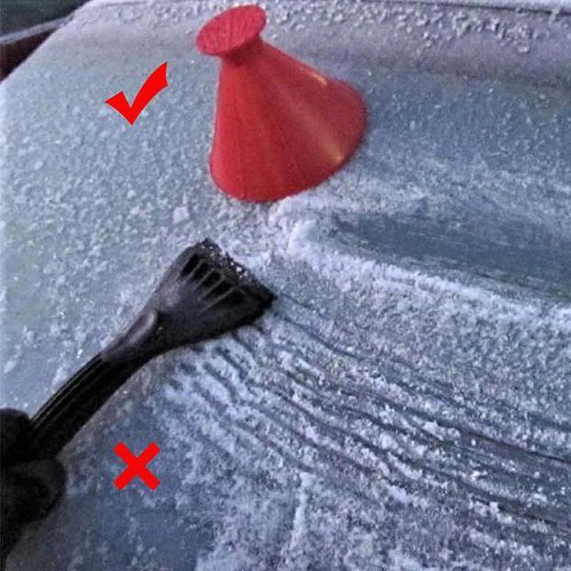 

2@# Funnel Snow Remover Shovel Window Scrapers Cone Deicing 1Pcs Snow Shovels Car Window Windshield Ice Scraper