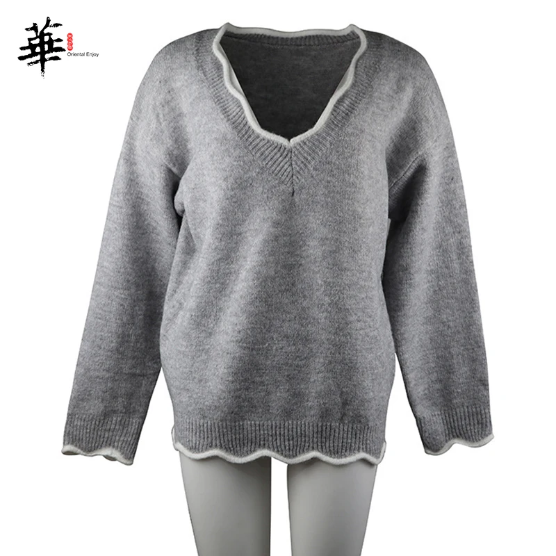 Вязаный свитер Женский винтажный осенний пуловер джемпер женские свитера с
