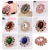 retro creative big crystal ring women accessories opening vintage classic kpop gamer girl boho couple gift jewelry 2022 trendy
