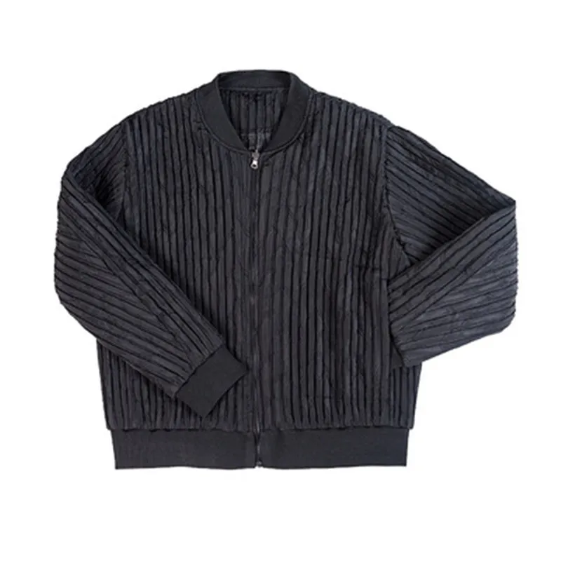 

Jacket trend all-match autumn and winter new Miyake fold jacket jacket plus cotton warm classic men's jacket top tide
