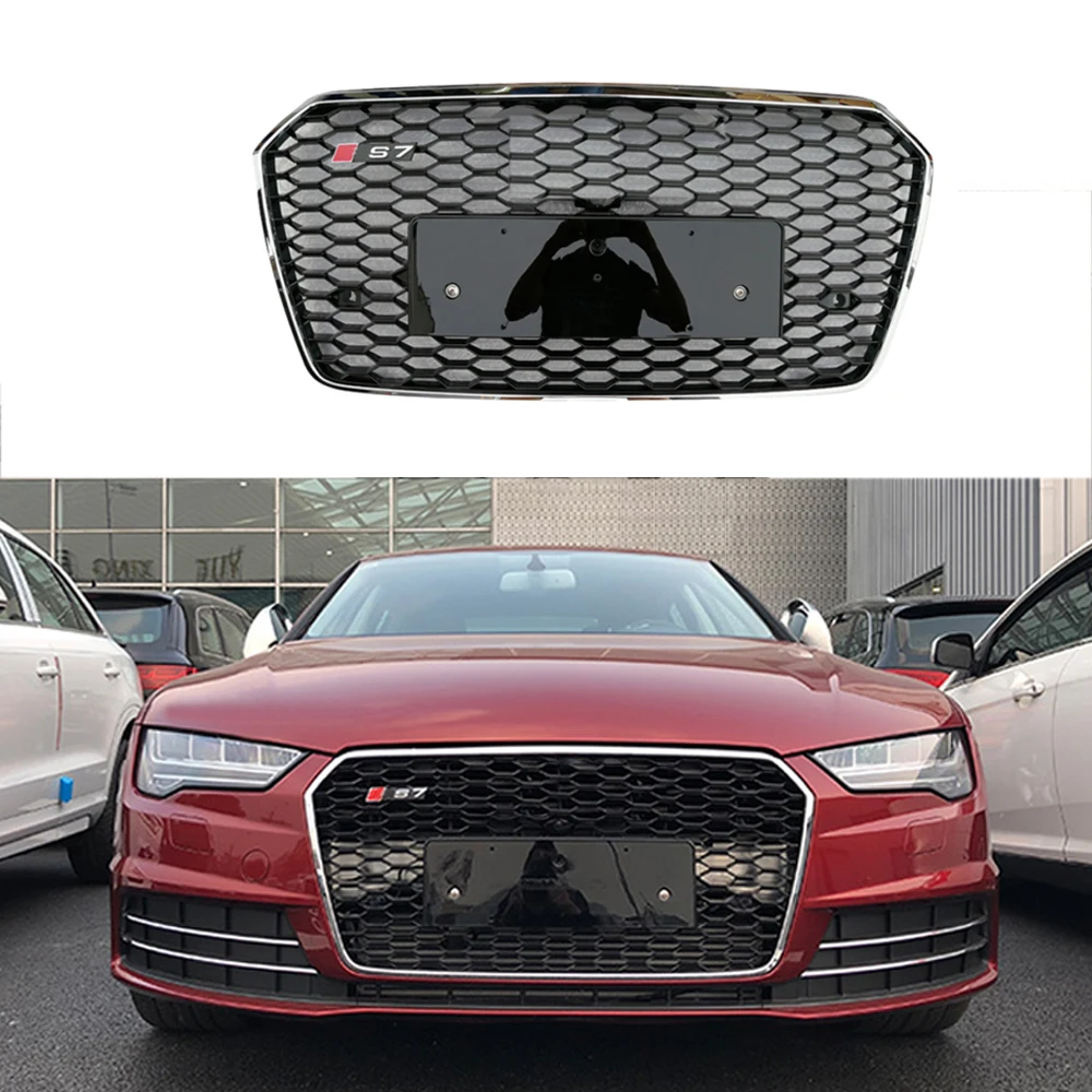 

Modified For A7 Racing Grill For A7 S7 2016 2017 2018 2019 Front Bumper Grilles Front Grill Mesh Cover Grills Grille For Trims