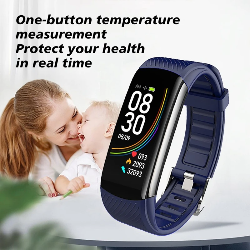 

C6T Body Temperature Bracelet Watch Information Push Sleep Exercise Step Smart Bracelet Waterproof Bracelet Female