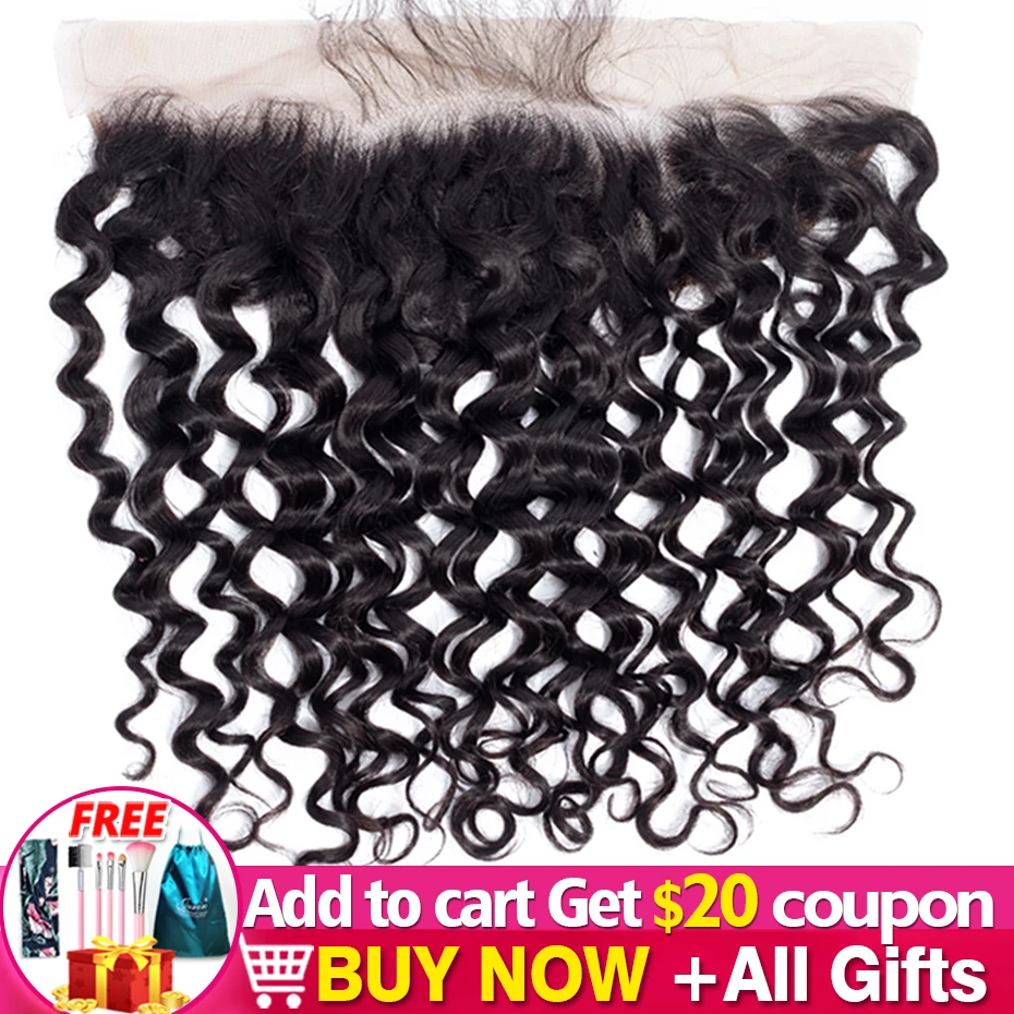 Волнистые фронтальные волосы 13x4 свободная часть средняя перуанские