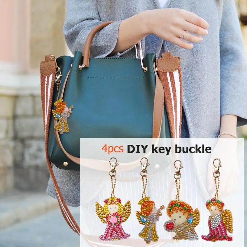 4/5 шт DIY Полный специальное Форма дрель бриллиант картина мультфильм брелок Хэллоуин Для женщин сумка подвесной орнамент ювелирный ключ кольца