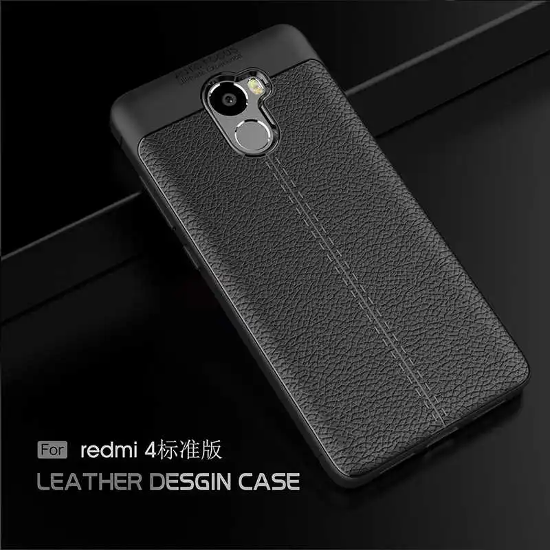 Чехол Leathe Xiaomi Redmi 4 Pro, роскошный кожаный мягкий силиконовый чехол из ТПУ для Redmi 4, ударопрочный бампер, силиконовый чехол из ТПУ Redmi 4 Pro