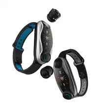 Фитнес-браслет T90 беспроводные Bluetooth-наушники 2 в 1 водонепроницаемые IP67 для Android