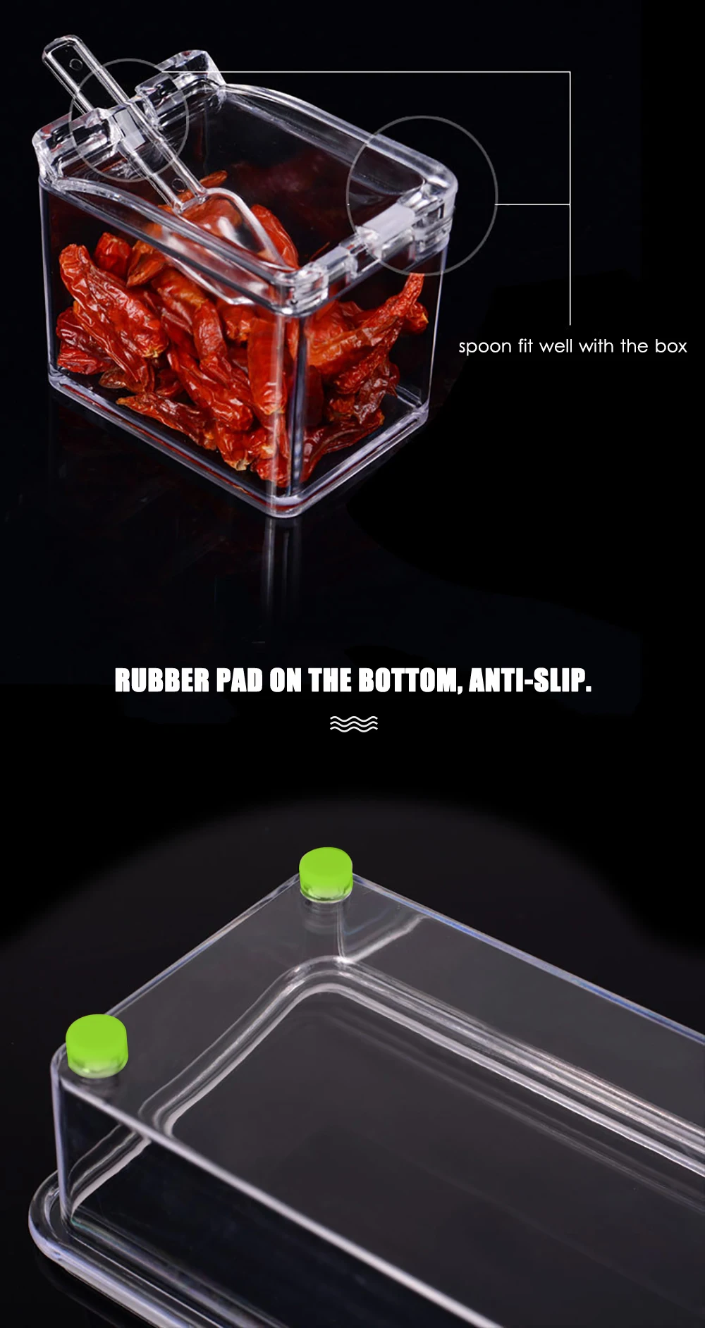 Коробка для приправ прозрачная стойка хранения специй органайзер держатель