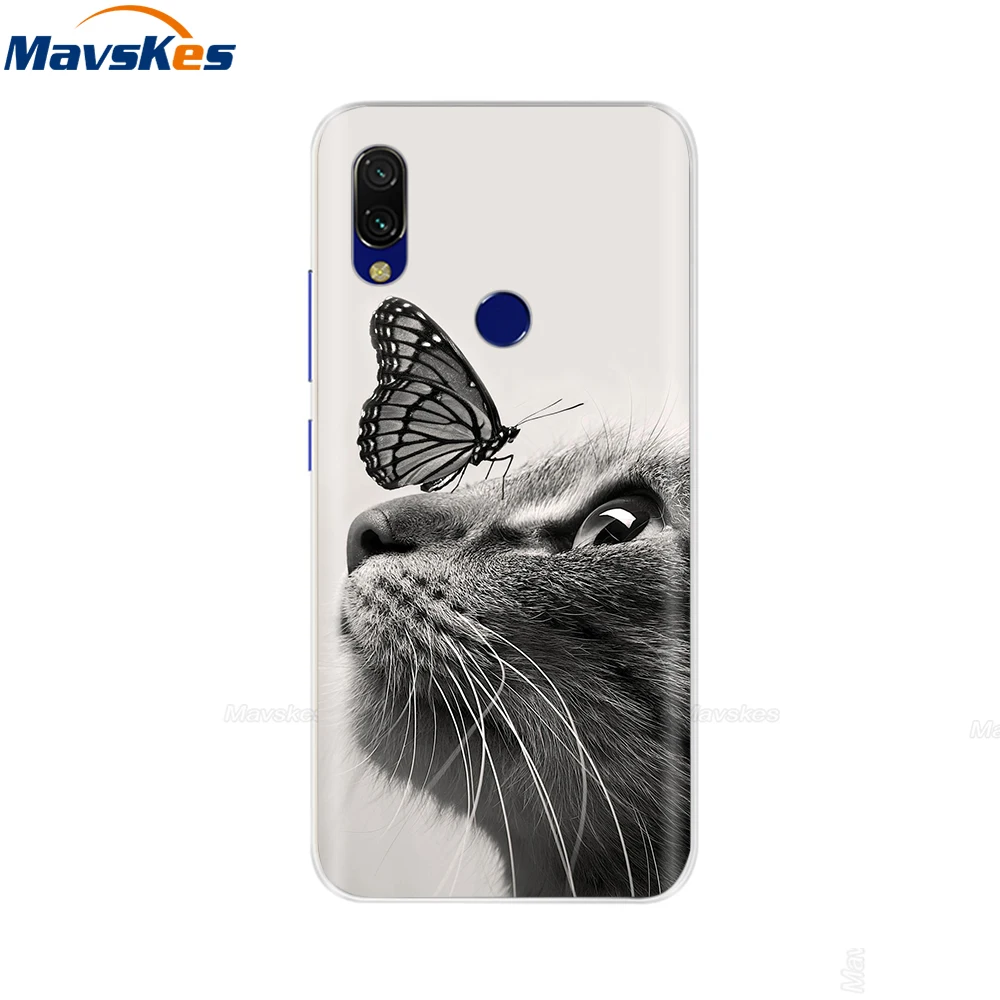 Soft TPU Case For Xiaomi Redmi Note 7 6 Pro 5 Pro Cover Transparent Coque Cute Flowers Animals Cases for Redmi Note 7 Pro Case