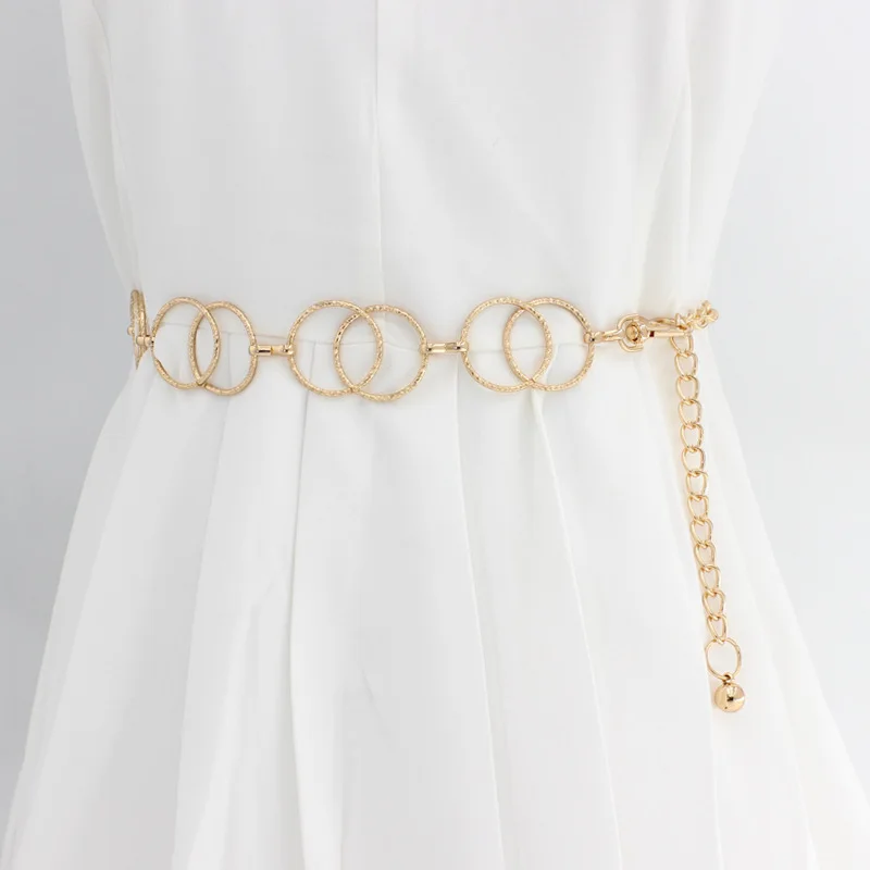 Style-5 CETIRI Модные женские с высокой талией круглый круговая цепь пояс для платья женские Девушки Дизайнер под металл, серебро, золото ремни женские - Цвет: Style-5