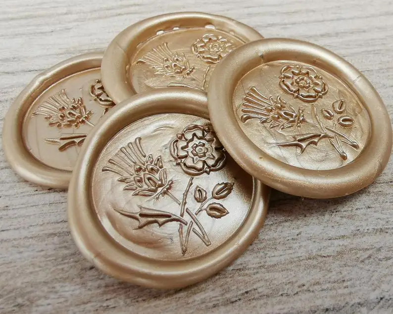 Самоклеящиеся восковые уплотнения Thistle and Rose уплотнители для конвертов воск