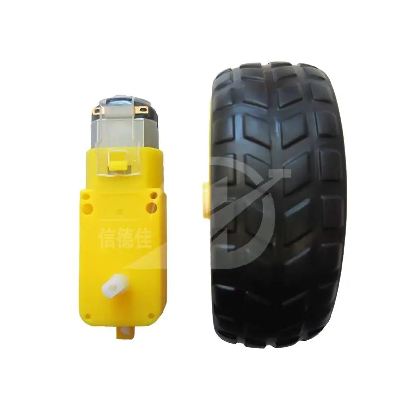 

Smart car, chassis, robot, tire + DC deceleration motor, set, wheel, wheel, motor 70g