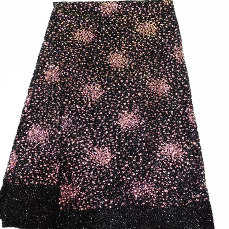 2019 Высококачественная африканская Кружевная Ткань бархатная французская