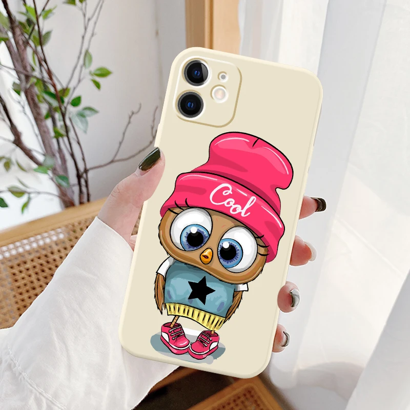 

Smart 10 e 9 for huawei honor 7a back cover phone case y6pro 2019 y9p 8 7 6s silicone Lovely owl pattern enjoys 20 plus pro lite