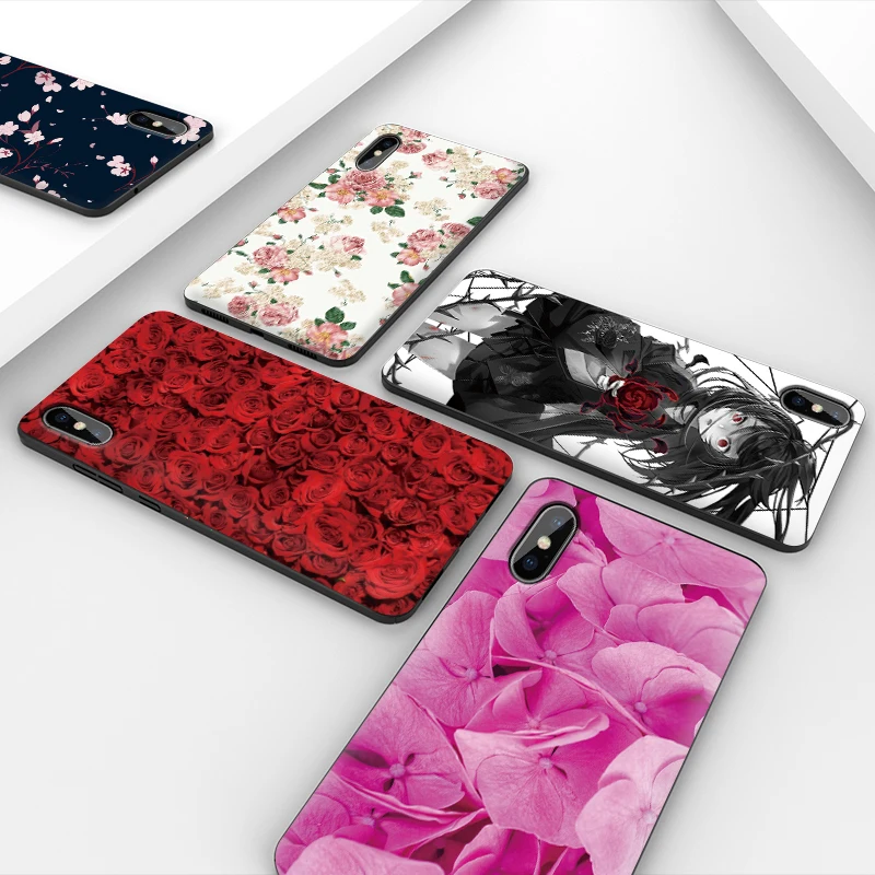 flower Case For Samsung Galaxy A7 2018 Phone Cover Silicone A8 A9 A750 A750F 6.0 Inch | Мобильные телефоны и аксессуары