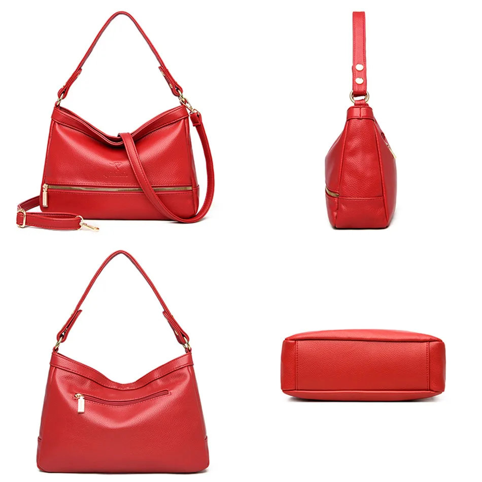 Высококачественные Женские сумки из мягкой кожи через плечо для женщин модная