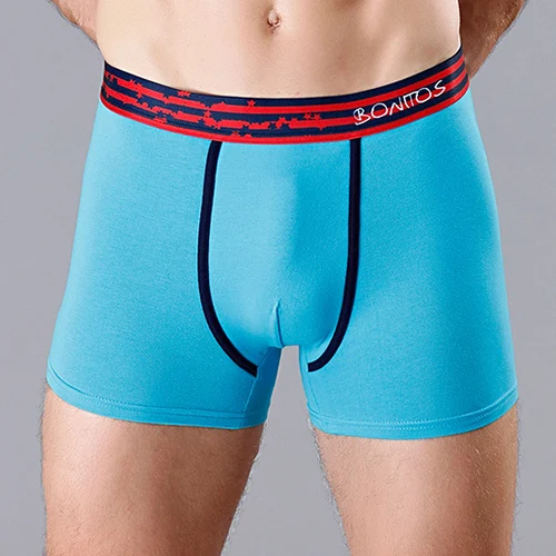 B1 Sky Blue Трусы мужские боксеры хлопок Calvin мужское нижнее белье подарок мужчине трусы-боксеры для мужчин Man Underwear бамбук семейники боксерки Cotton свободные Long Boxers насадки на член насадка набор парные члены секса - Цвет: B1 Sky Blue