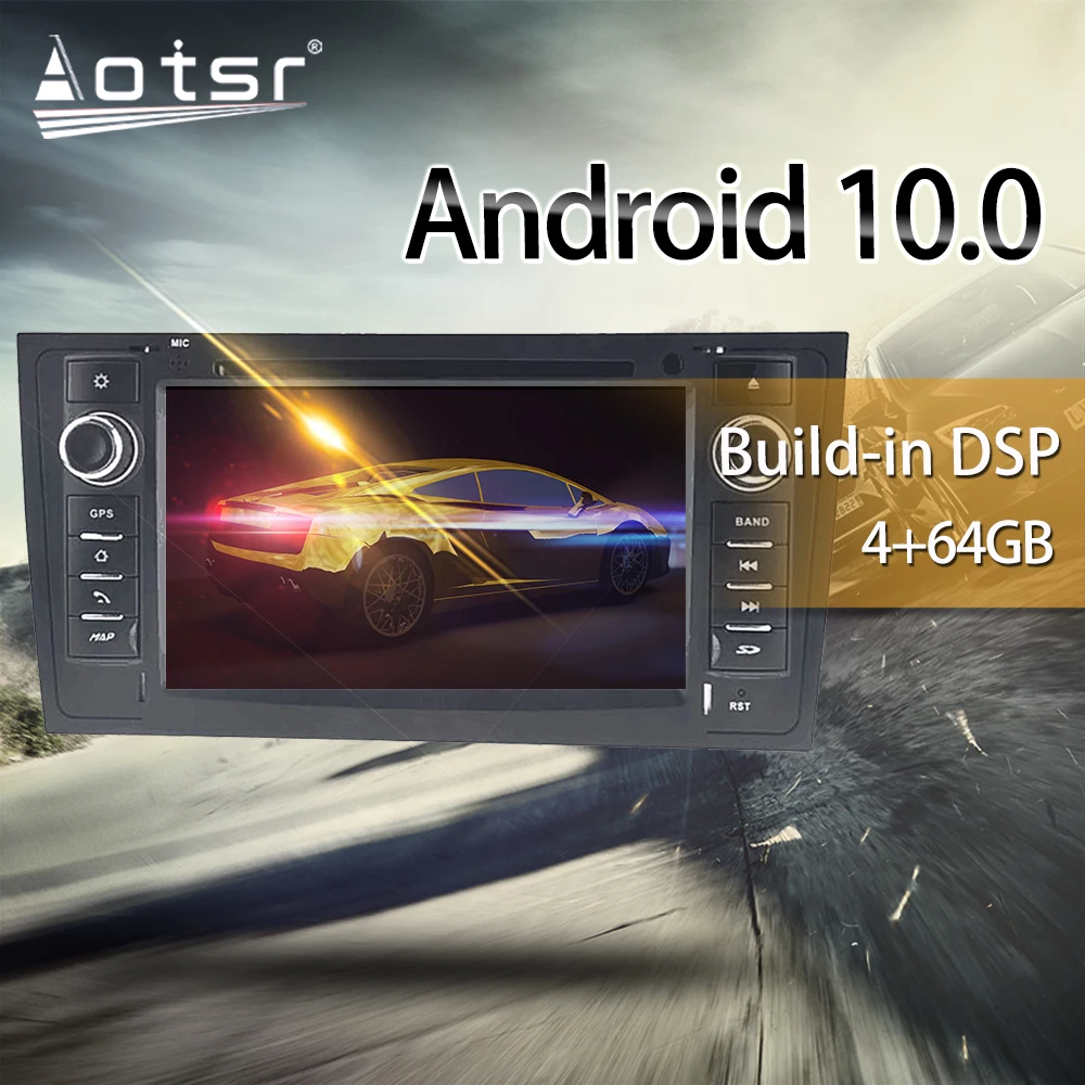 Мультимедийный плеер для AUDI A6 автомагнитола с 7 дюймовым IPS экраном Android 10 GPS