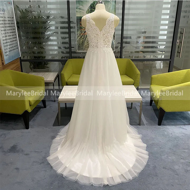 Женское пляжное свадебное платье без рукавов ТРАПЕЦИЕВИДНОЕ белое летнее в