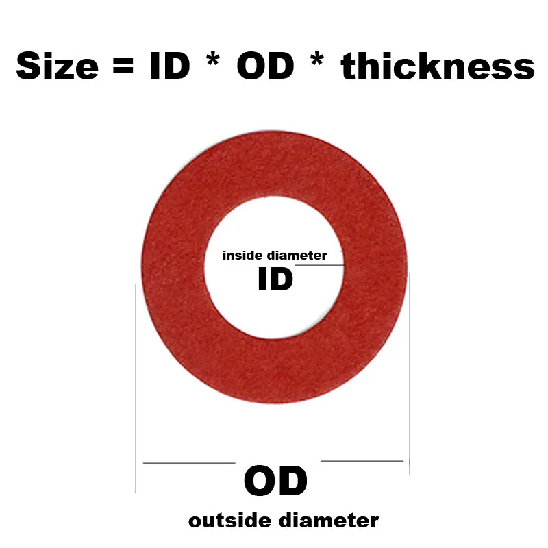 Изоляционная плоская прокладка из красной стальной бумаги 20/100 шт. M2 5 M3 M4 M5 M6 M8 M10 M12