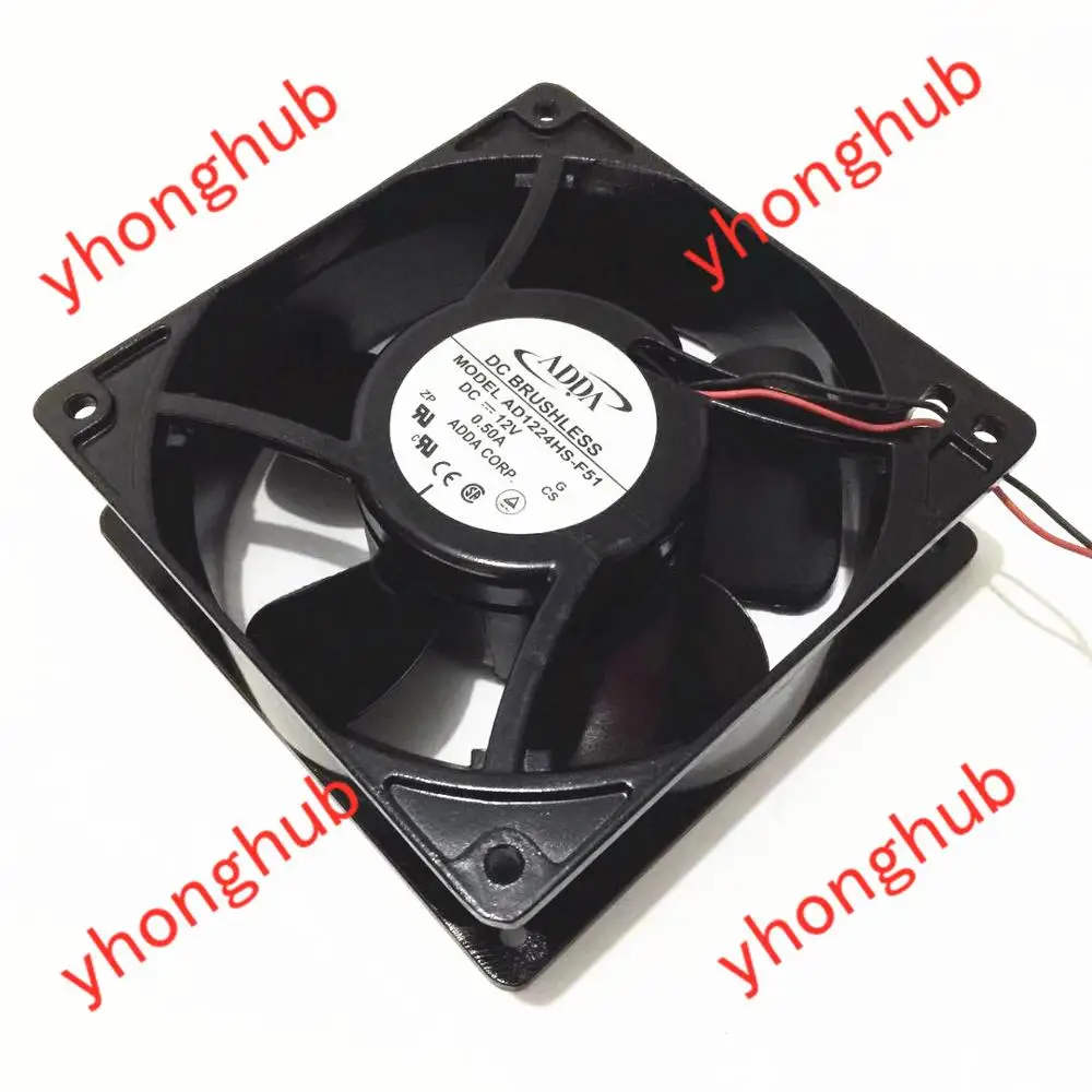 ADDA AD1212HS F51 DC 12V 0.50A 120x120x38 мм 2 провод Сервер вентилятор охлаждения|cooling fan|square fandc cooling