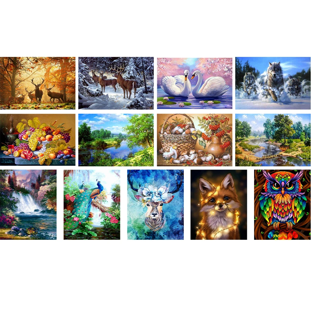 Алмазная картина животные пейзаж персонаж 5D сделай сам дом крест набор настенная