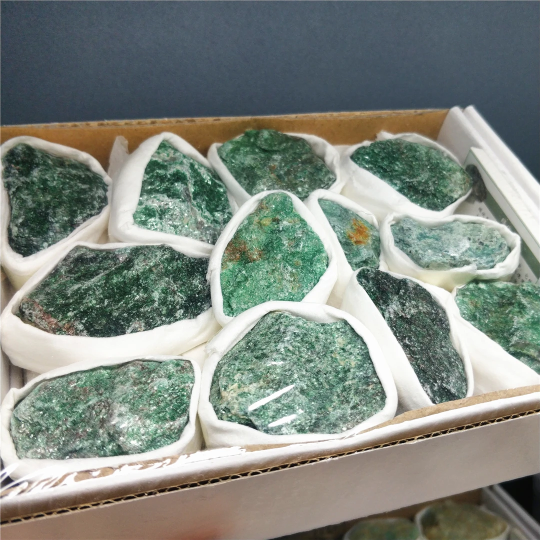 Natural Rough Euchlorite Quartz Crystals Fuxi Mine Raw Rocks Green Mica Kmaite Set Of Stones And Minerals Box Gemstones Collect