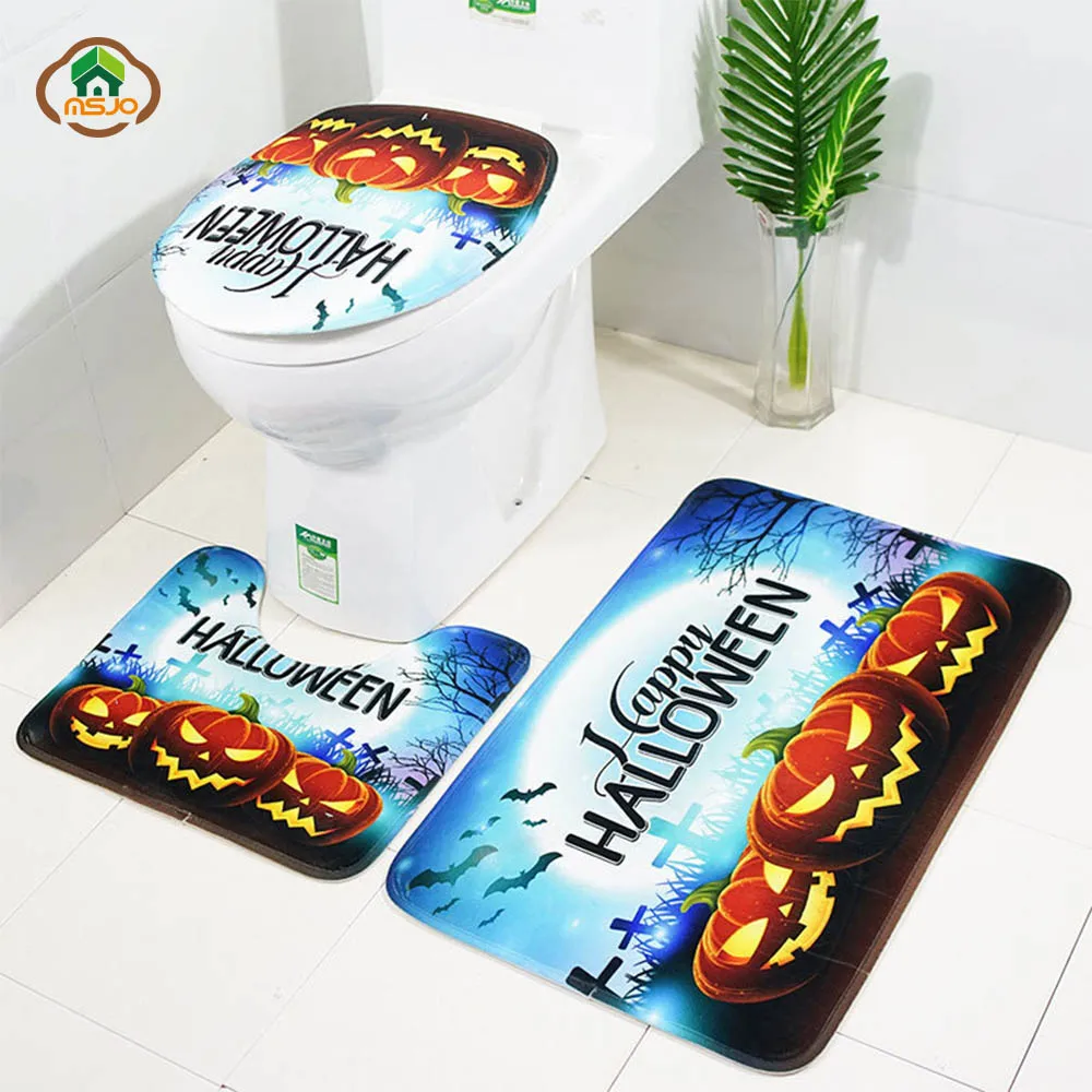 Набор ковриков для ванной комнаты MSJO набор из 3 предметов в стиле Хэллоуина: