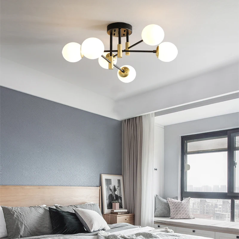 $45.46 Simple And Modern Led Ceiling Lamp Golden Living Room Bedroom Dining Room Study Home Lighting New Designer Ceiling Lamp