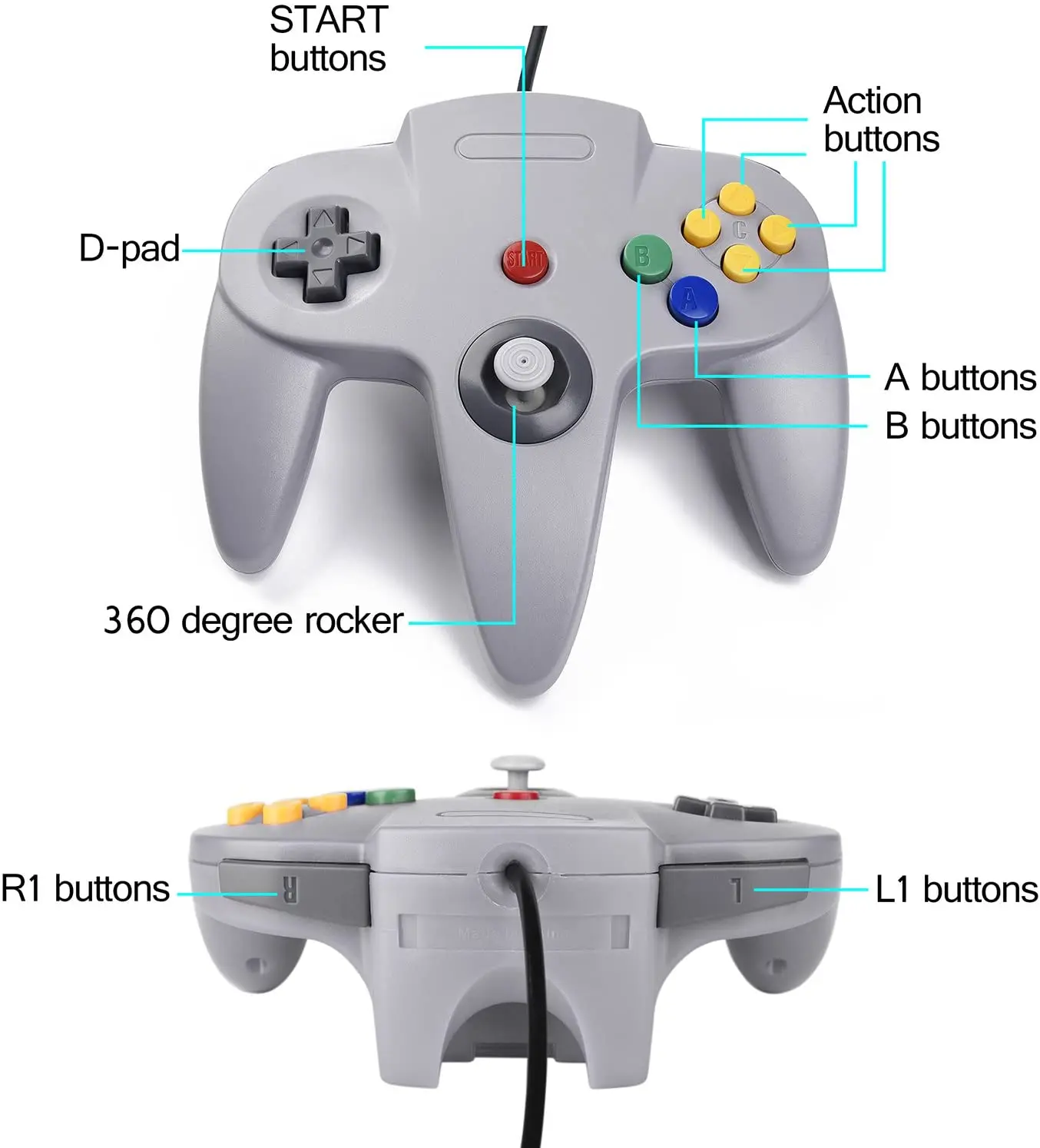2 шт./упаковка USB-контроллер N64 для Windows 10/8/7 | Электроника