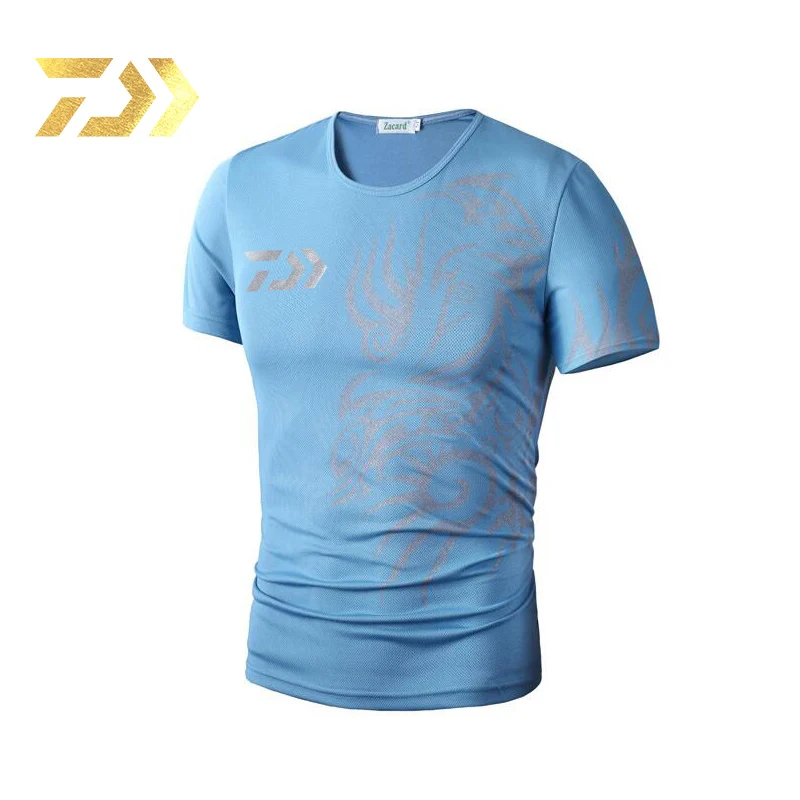 2021 New DAIWA T Shirt Quick Drying Fishing Clothing Summer Short Sleeve Sunscreen Breathable Clothes Anti-UV | Спорт и развлечения