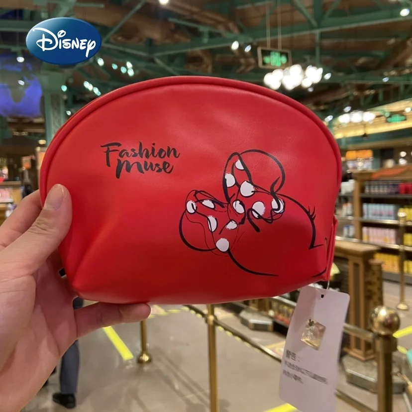 

Disney Minnie Genuine Ladies Cosmetic Bag High Quality Luxury Brand Lipstick Bag Mini Cute Ladies Travel Storage Cosmetic Bag