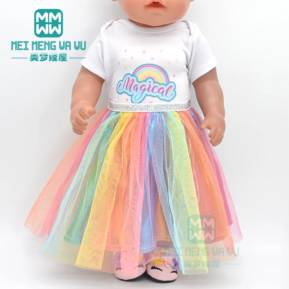 

Кукольная одежда для 43 см, аксессуары для кукол, модное Радужное платье