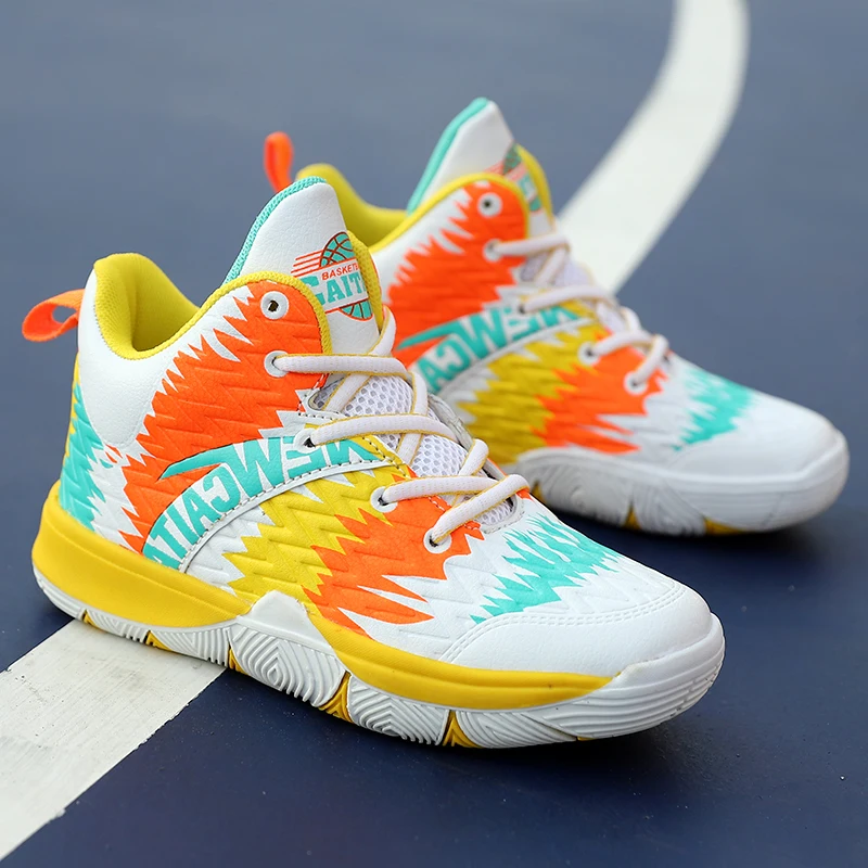 

Jane Boys Basketball Sneakers Children School Sport Shoes New Fashion High Quality Children Flat Shoes Running Casual Shoes