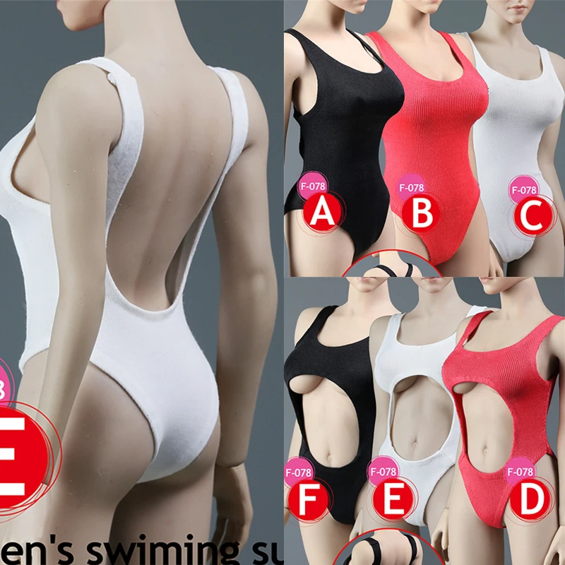 

1/6 Scale Female Sexy Hollow vest One-piece Swimsuit white sling swimming suit for 12" TBLeague Action Figure DIY toy dolls