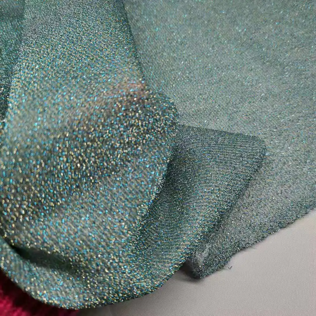 Блестящая ткань блестящий металлик поли красочные украшения для вечерние крафт