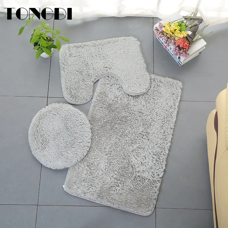 TONGDI 3 шт. коврик для ванной комнаты Декоративные Мягкие Нескользящие коврики