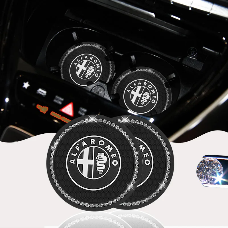 

Car Non-Slip Silica Gel Coaster Water Cup Slot Holders Pad for Alfa Romeo Giulia Giulietta 159 156 MITO Stelvio 147 Sportiva Etc
