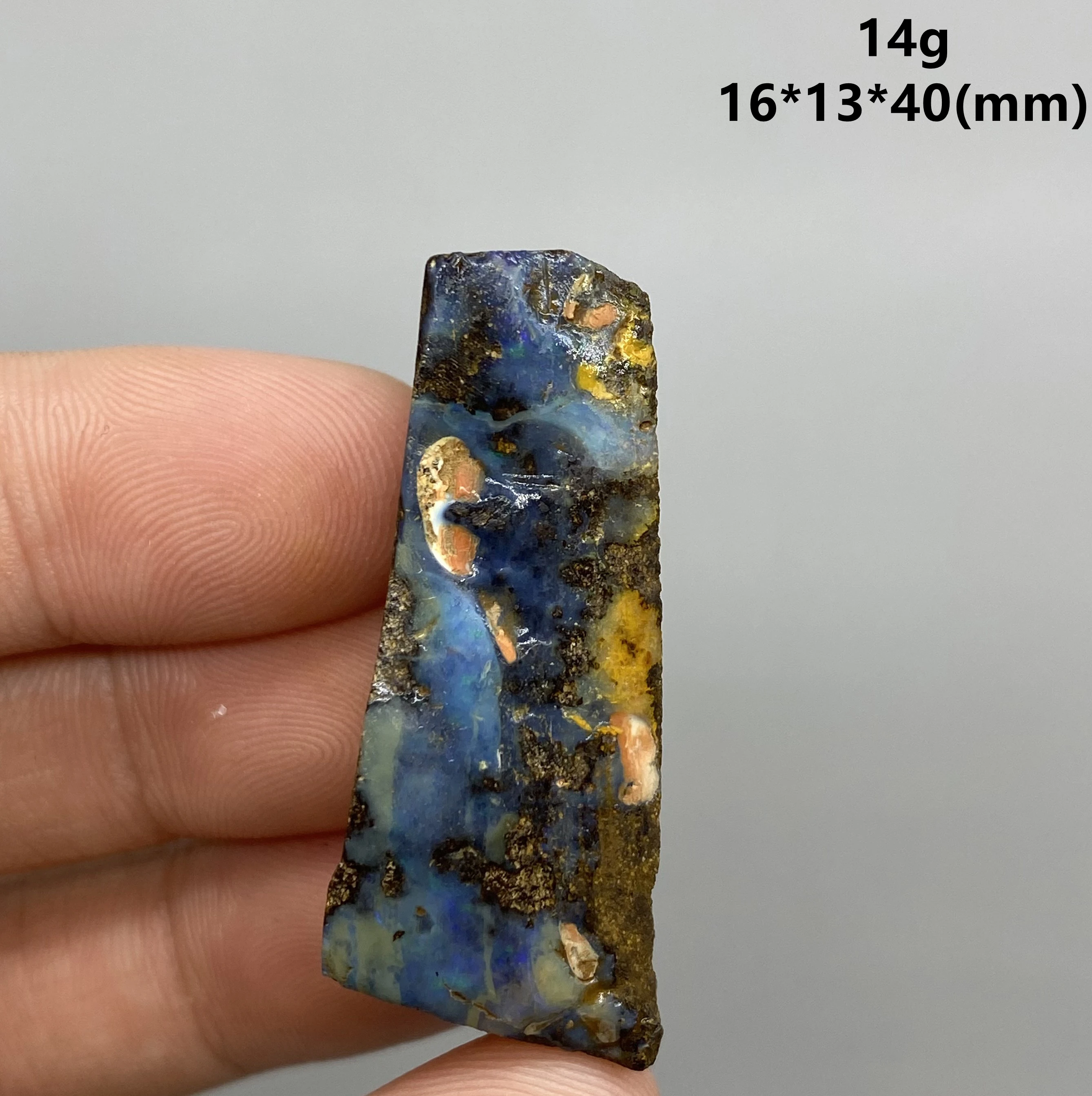 

100% natural rare Australian iron opal (photographed in wet water state) gem mineral specimen quartz gemstones