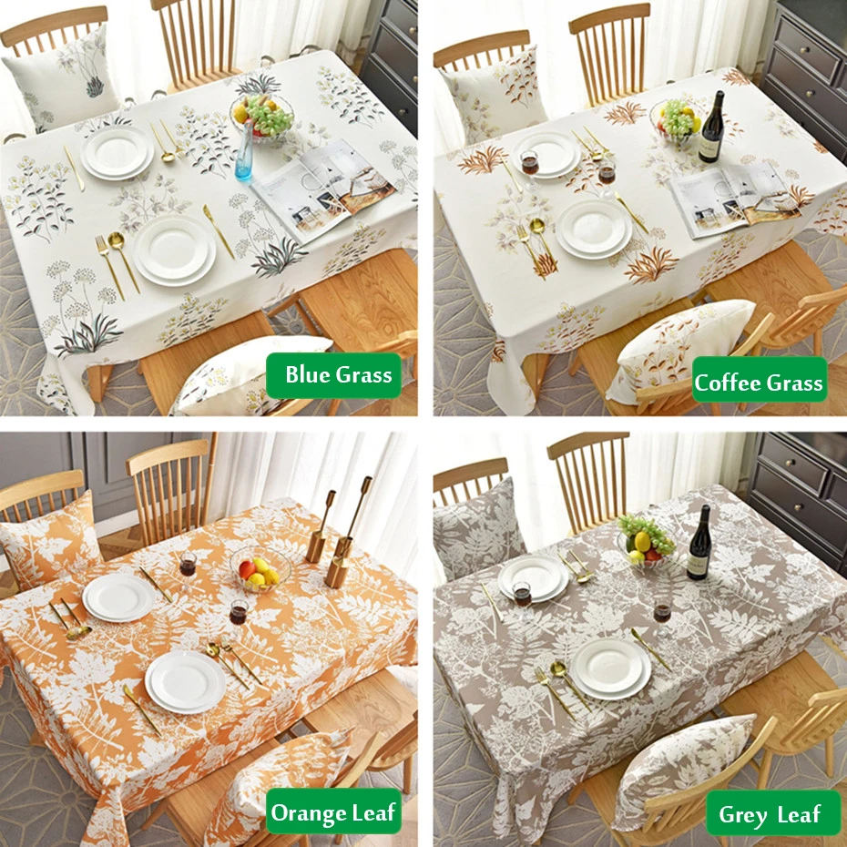 Современный Водонепроницаемая скатерть воды полиэстер травы печатные