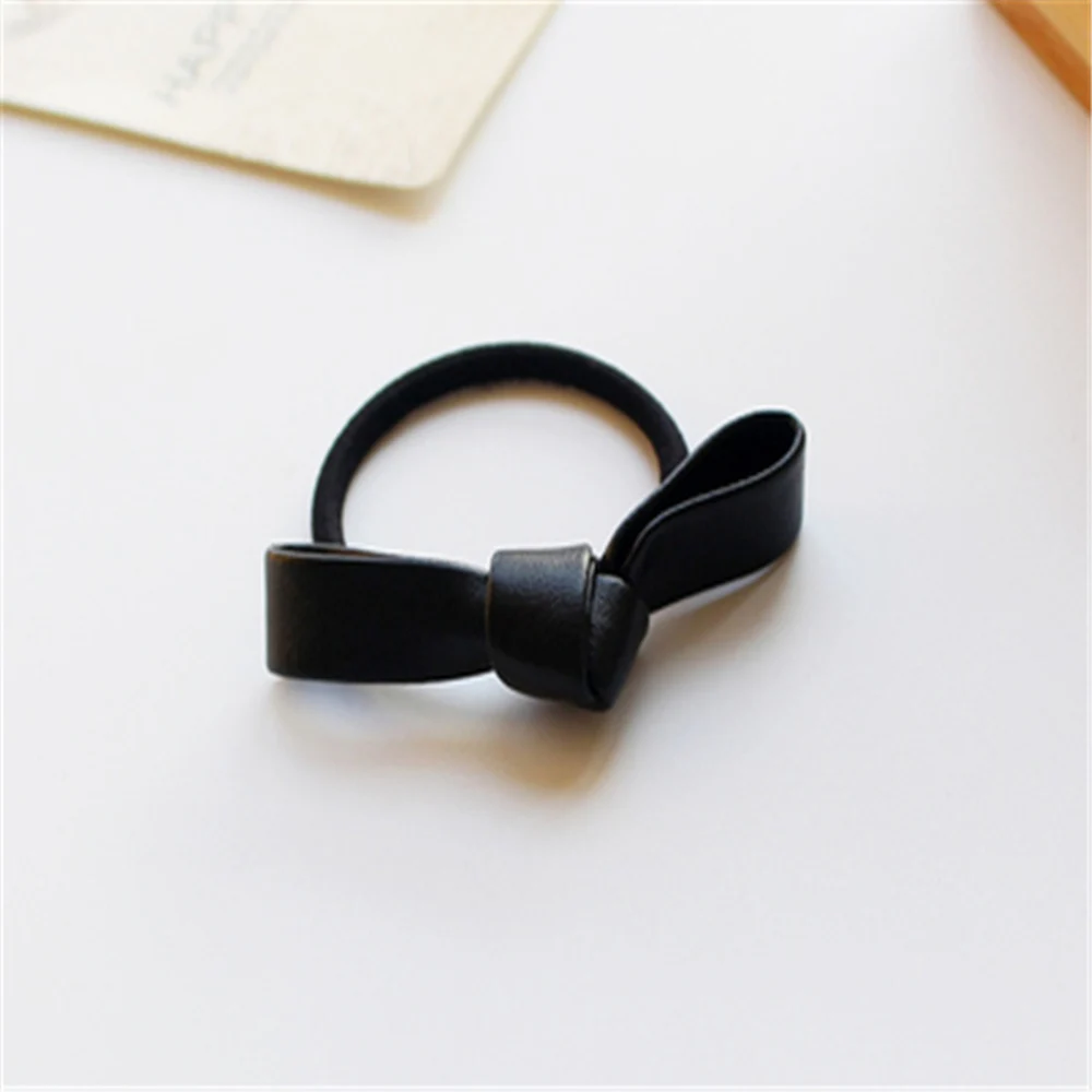 1 шт. простой модный кожаный бант для волос женщин и девочек однотонный ленточный
