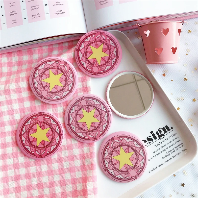 Sailor Moon Mirror Side Mirror Card Captor Mirror Bag Side Mirror Small Round Mirror Anime Adult Girl Cosplay Christmas Gift
