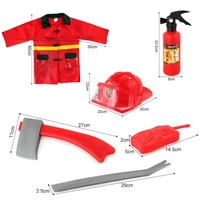 kids firefighter fireman cosplay costume waterproof jacket uniforms clothes role play toy funny halloween party game gift
