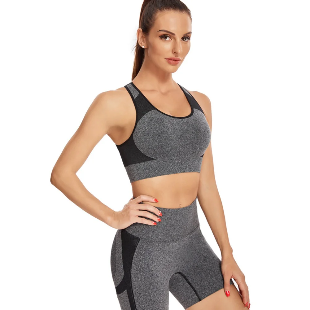 

European INS Yoga Shorts Seamless Knit Set Female Sense Sports Short Sleeve Fitness Suit