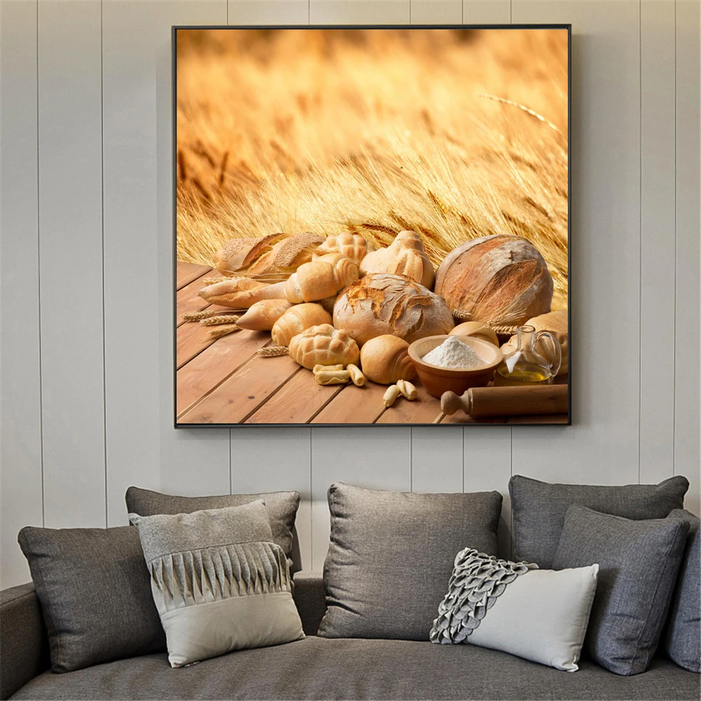 Настенные картины на холсте для гостиной украшение дома еда хлеб пшеница Kicthen